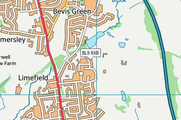 BL9 6XB map - OS VectorMap District (Ordnance Survey)