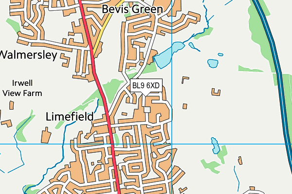 BL9 6XD map - OS VectorMap District (Ordnance Survey)