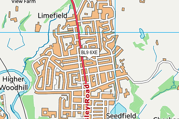 BL9 6XE map - OS VectorMap District (Ordnance Survey)