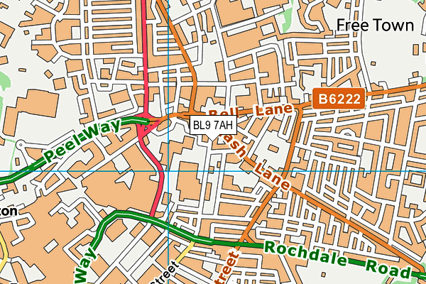 BL9 7AH map - OS VectorMap District (Ordnance Survey)