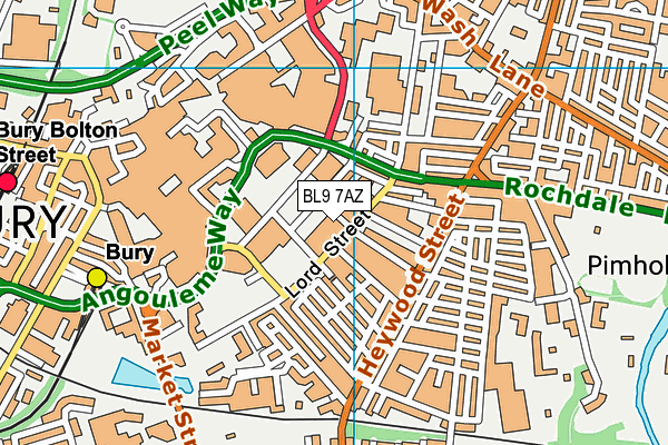 BL9 7AZ map - OS VectorMap District (Ordnance Survey)