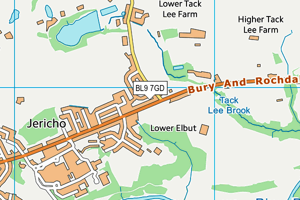 BL9 7GD map - OS VectorMap District (Ordnance Survey)