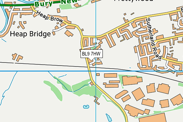 BL9 7HW map - OS VectorMap District (Ordnance Survey)