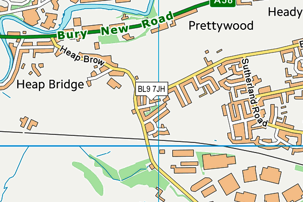 BL9 7JH map - OS VectorMap District (Ordnance Survey)