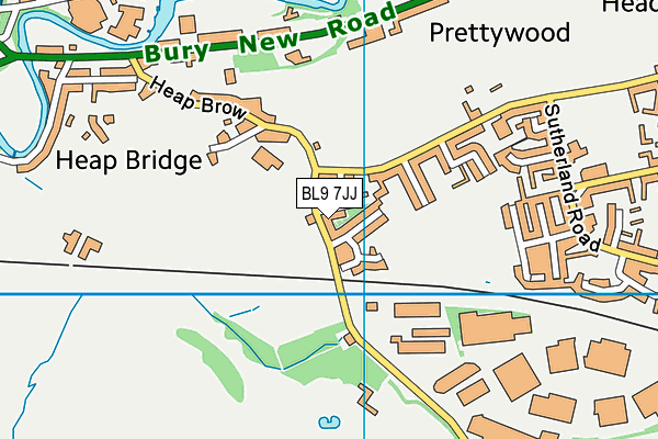 BL9 7JJ map - OS VectorMap District (Ordnance Survey)