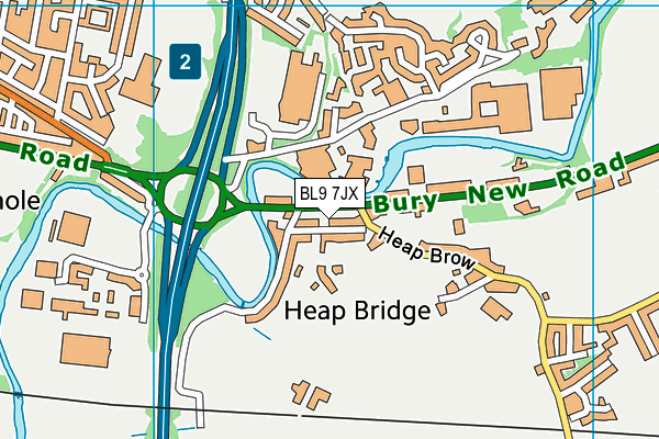 BL9 7JX map - OS VectorMap District (Ordnance Survey)