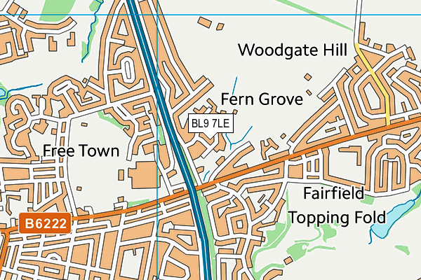 BL9 7LE map - OS VectorMap District (Ordnance Survey)