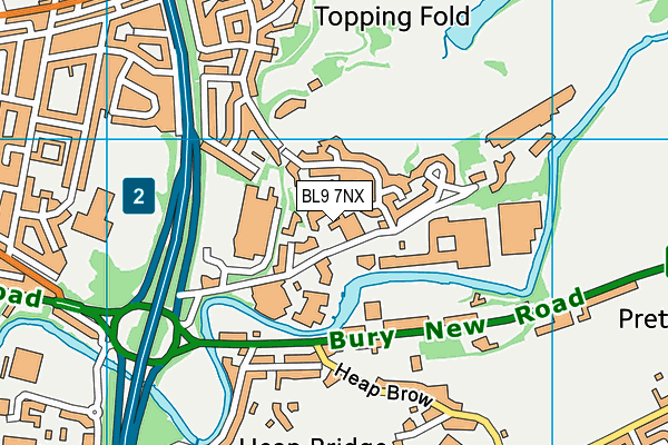 BL9 7NX map - OS VectorMap District (Ordnance Survey)