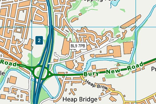 BL9 7PB map - OS VectorMap District (Ordnance Survey)