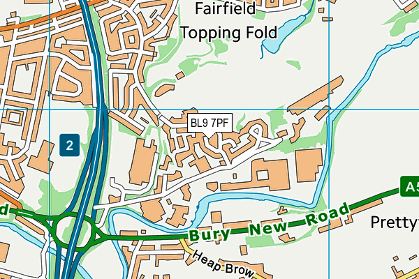BL9 7PF map - OS VectorMap District (Ordnance Survey)