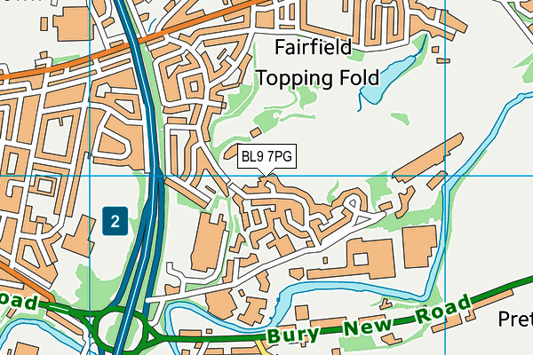 BL9 7PG map - OS VectorMap District (Ordnance Survey)