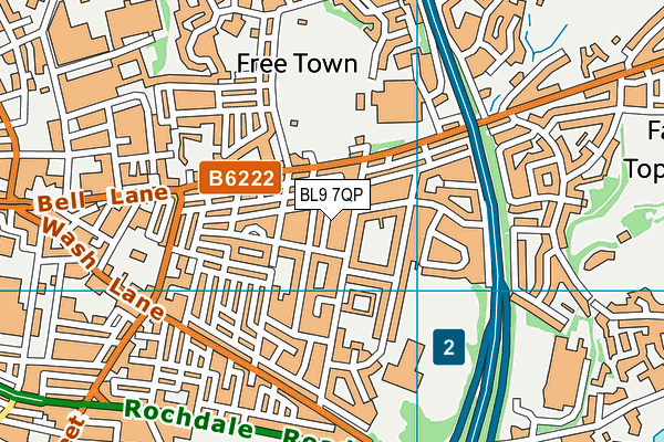 BL9 7QP map - OS VectorMap District (Ordnance Survey)