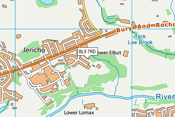 BL9 7RD map - OS VectorMap District (Ordnance Survey)