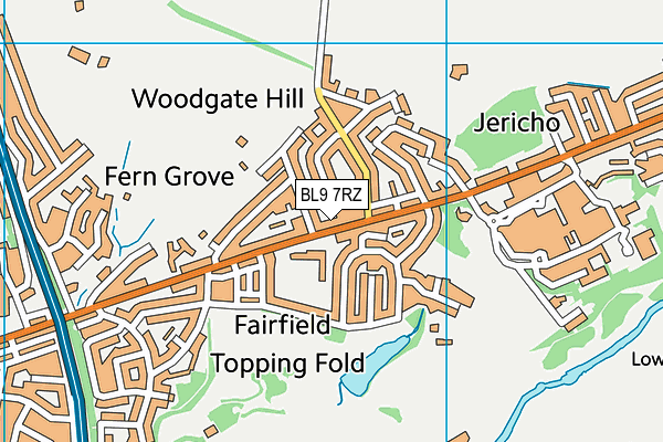 BL9 7RZ map - OS VectorMap District (Ordnance Survey)