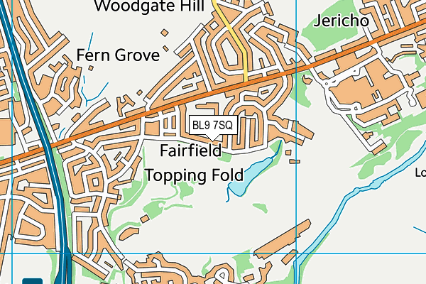 Broad Oak Lane Fields map (BL9 7SQ) - OS VectorMap District (Ordnance Survey)