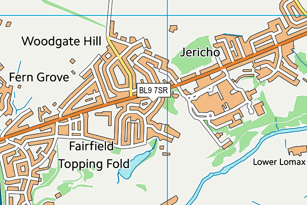 BL9 7SR map - OS VectorMap District (Ordnance Survey)