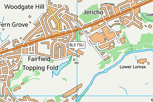 BL9 7SU map - OS VectorMap District (Ordnance Survey)