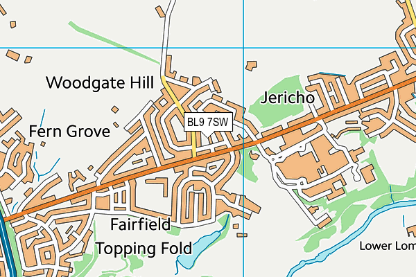 BL9 7SW map - OS VectorMap District (Ordnance Survey)