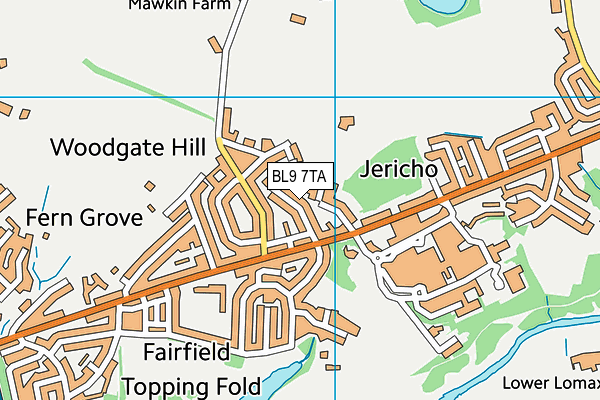BL9 7TA map - OS VectorMap District (Ordnance Survey)