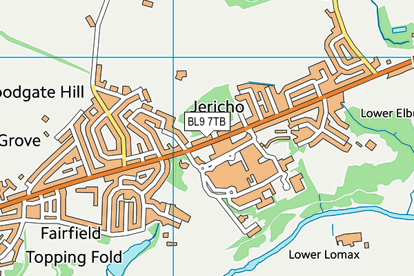 BL9 7TB map - OS VectorMap District (Ordnance Survey)