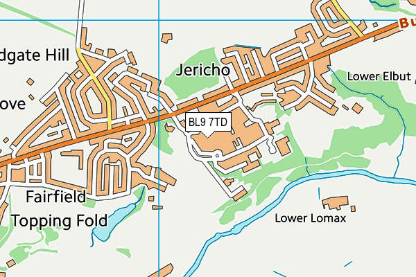 BL9 7TD map - OS VectorMap District (Ordnance Survey)