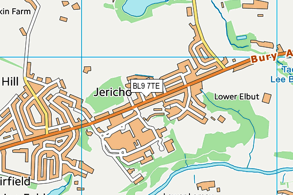 BL9 7TE map - OS VectorMap District (Ordnance Survey)