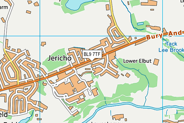 BL9 7TF map - OS VectorMap District (Ordnance Survey)