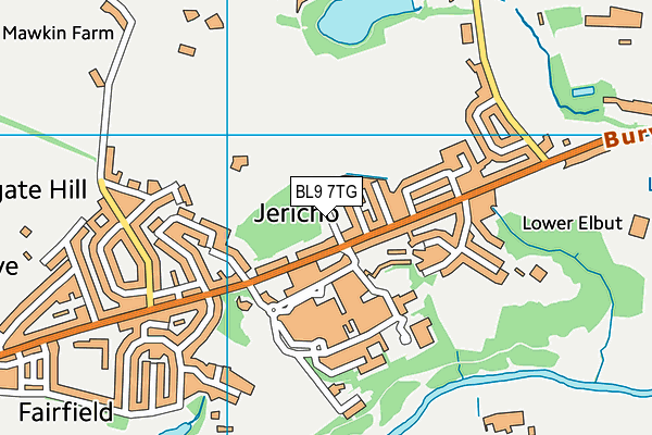 BL9 7TG map - OS VectorMap District (Ordnance Survey)