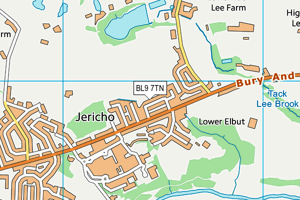 BL9 7TN map - OS VectorMap District (Ordnance Survey)