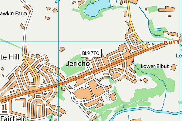 BL9 7TQ map - OS VectorMap District (Ordnance Survey)