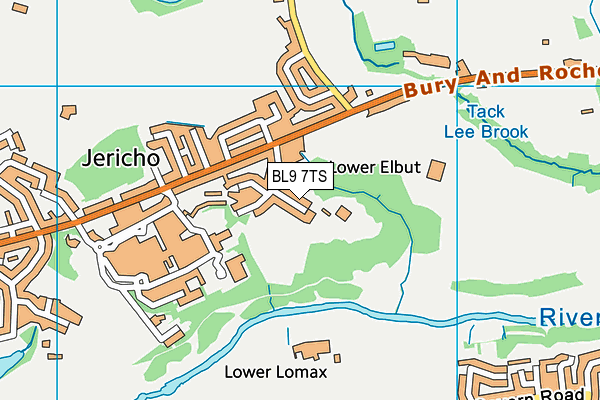 BL9 7TS map - OS VectorMap District (Ordnance Survey)