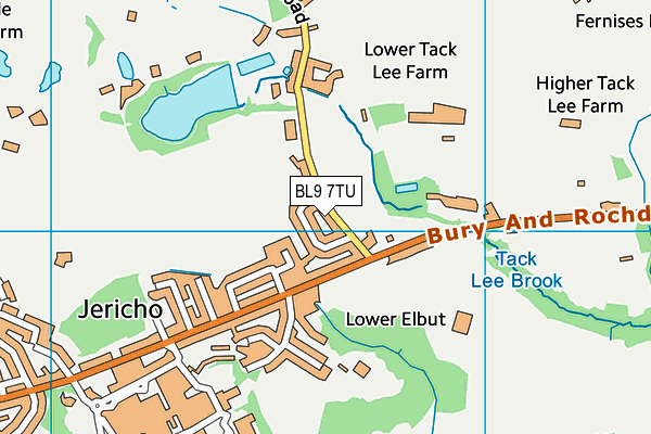 BL9 7TU map - OS VectorMap District (Ordnance Survey)