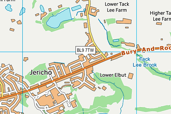 BL9 7TW map - OS VectorMap District (Ordnance Survey)