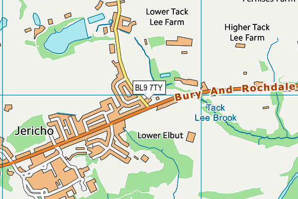 BL9 7TY map - OS VectorMap District (Ordnance Survey)