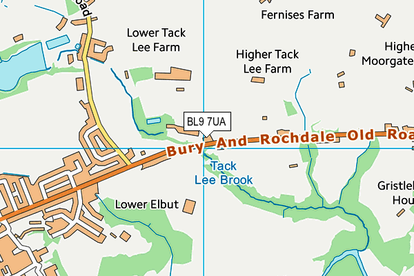 BL9 7UA map - OS VectorMap District (Ordnance Survey)