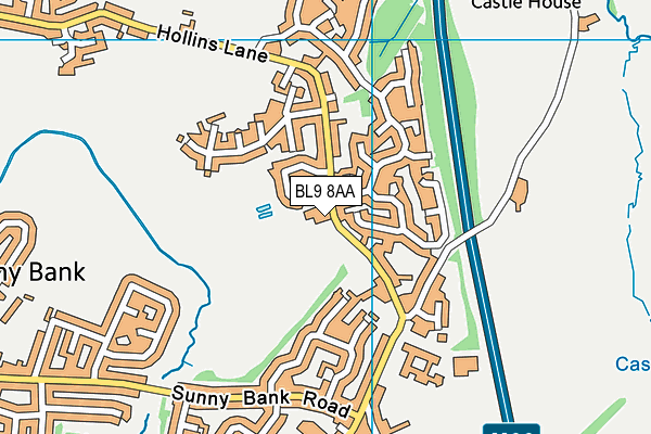 BL9 8AA map - OS VectorMap District (Ordnance Survey)