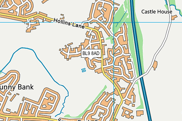 BL9 8AD map - OS VectorMap District (Ordnance Survey)