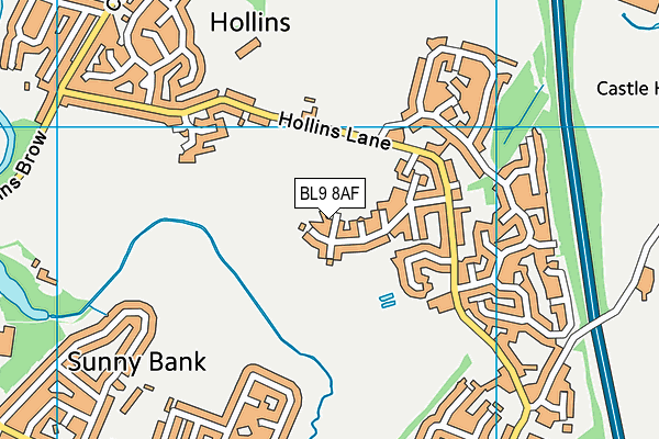 BL9 8AF map - OS VectorMap District (Ordnance Survey)