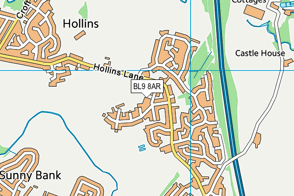 BL9 8AR map - OS VectorMap District (Ordnance Survey)