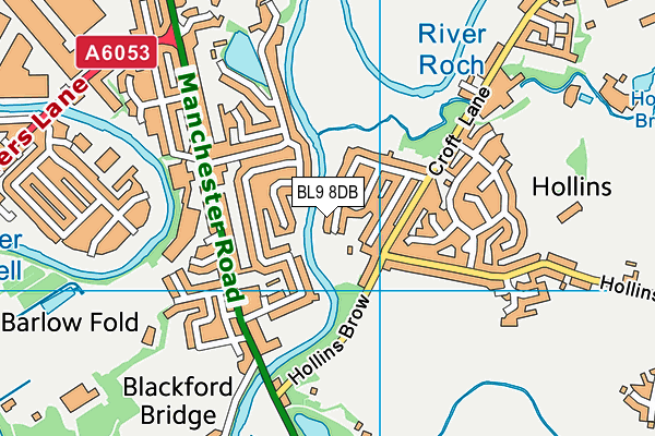 BL9 8DB map - OS VectorMap District (Ordnance Survey)
