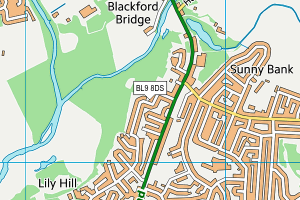 BL9 8DS map - OS VectorMap District (Ordnance Survey)