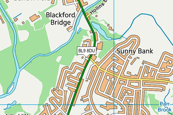 BL9 8DU map - OS VectorMap District (Ordnance Survey)
