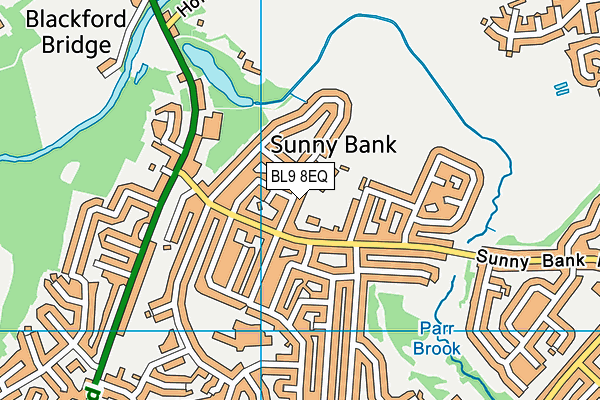 Sunny Bank Primary School map (BL9 8EQ) - OS VectorMap District (Ordnance Survey)