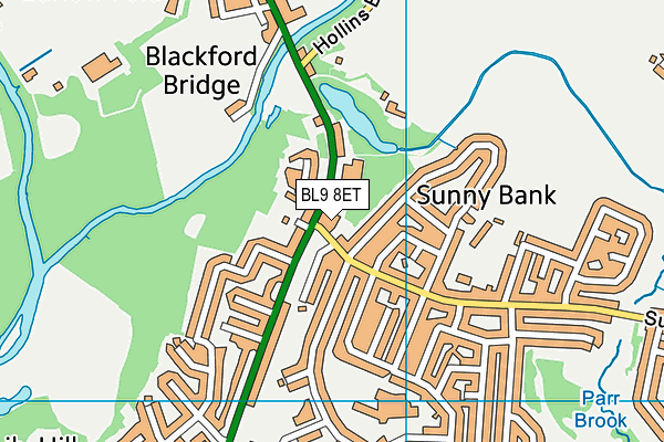 BL9 8ET map - OS VectorMap District (Ordnance Survey)