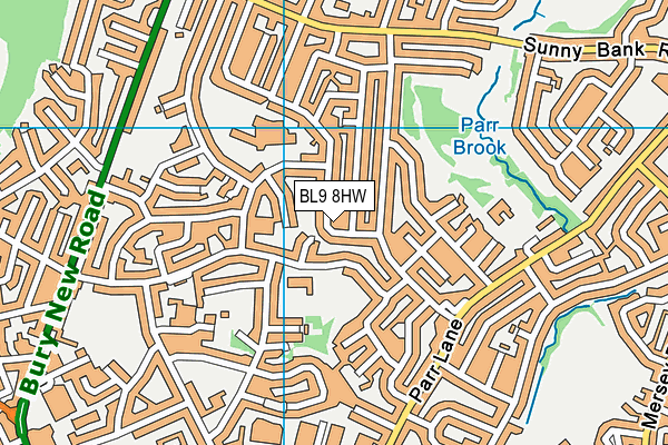 BL9 8HW map - OS VectorMap District (Ordnance Survey)