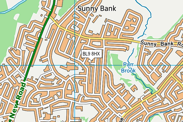 BL9 8HX map - OS VectorMap District (Ordnance Survey)