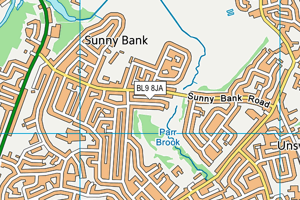 BL9 8JA map - OS VectorMap District (Ordnance Survey)
