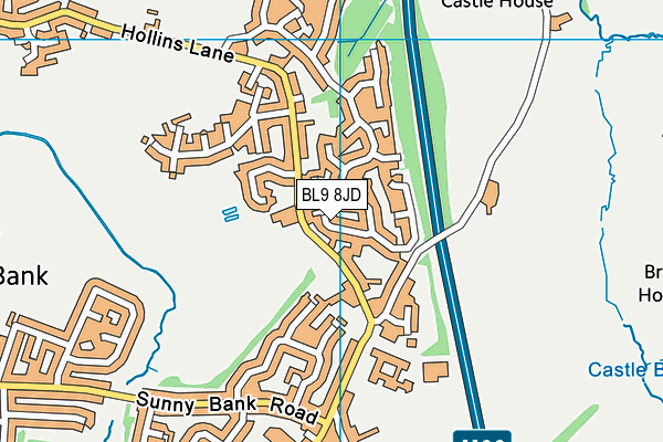 BL9 8JD map - OS VectorMap District (Ordnance Survey)
