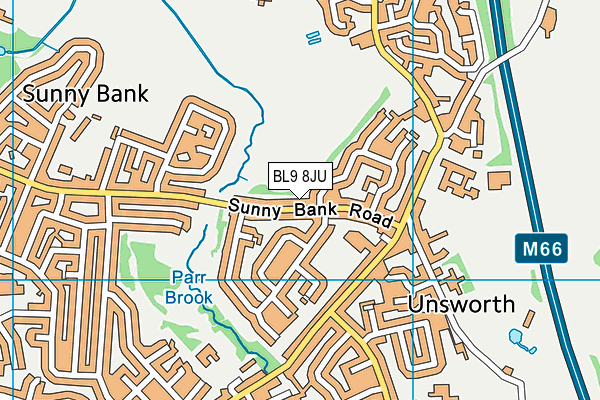 BL9 8JU map - OS VectorMap District (Ordnance Survey)