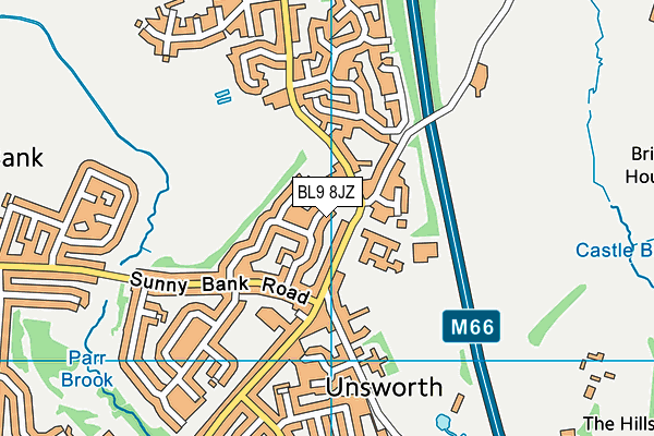 BL9 8JZ map - OS VectorMap District (Ordnance Survey)